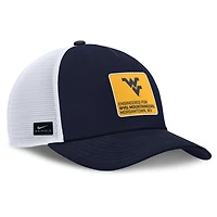 Men's Nike  Navy/White West Virginia Mountaineers 2025 On-Field Rise Engineered Trucker Adjustable Hat