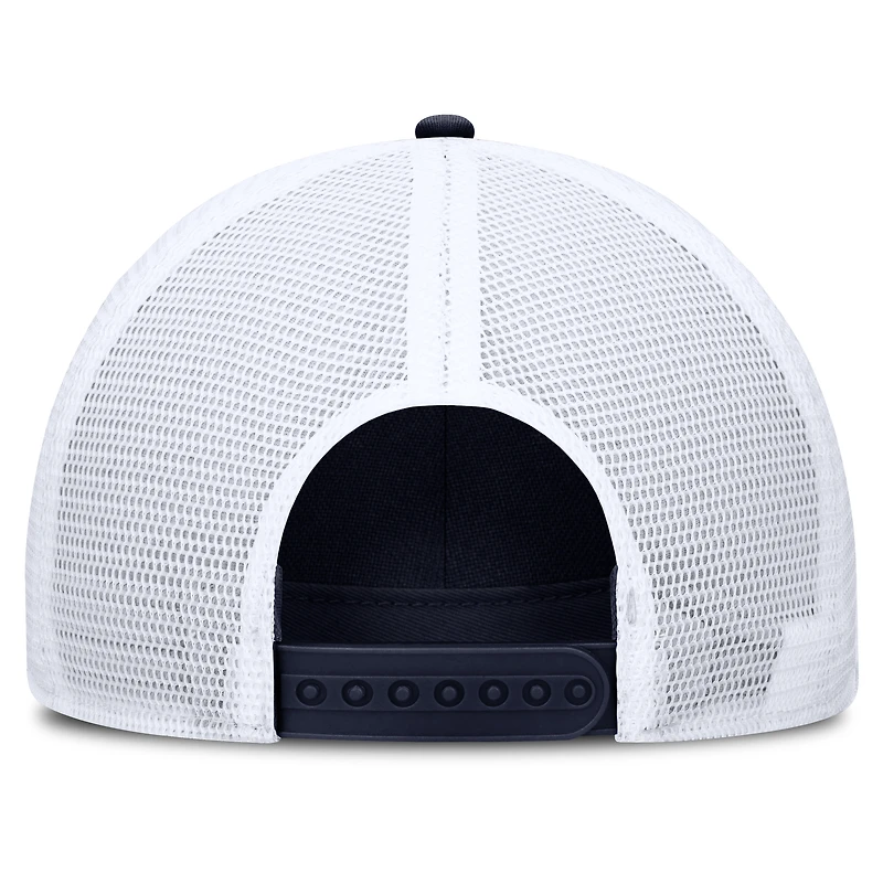 Men's Nike  Navy/White West Virginia Mountaineers 2025 On-Field Rise Engineered Trucker Adjustable Hat