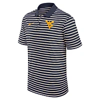 Men's Nike Navy/White West Virginia Mountaineers Primetime Victory Striped Performance Polo