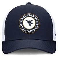 Men's Nike Navy/White West Virginia Mountaineers Rise Primetime Performance Trucker Adjustable Hat