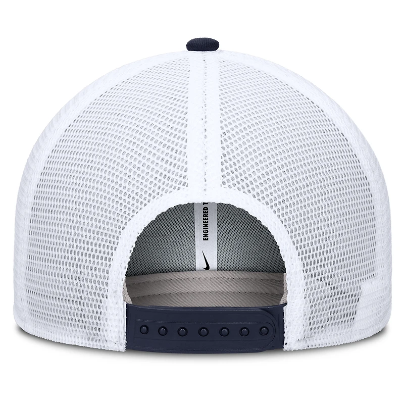 Men's Nike Navy/White West Virginia Mountaineers Rise Primetime Performance Trucker Adjustable Hat