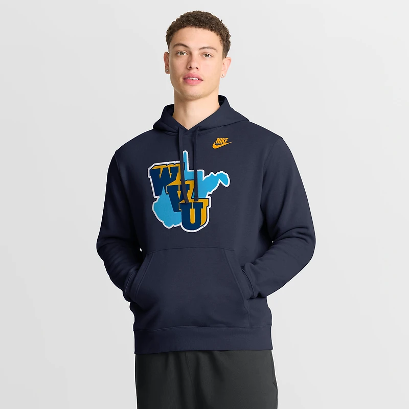 Men's Nike Navy West Virginia Mountaineers 1965 Throwback Club Fleece Hoodie