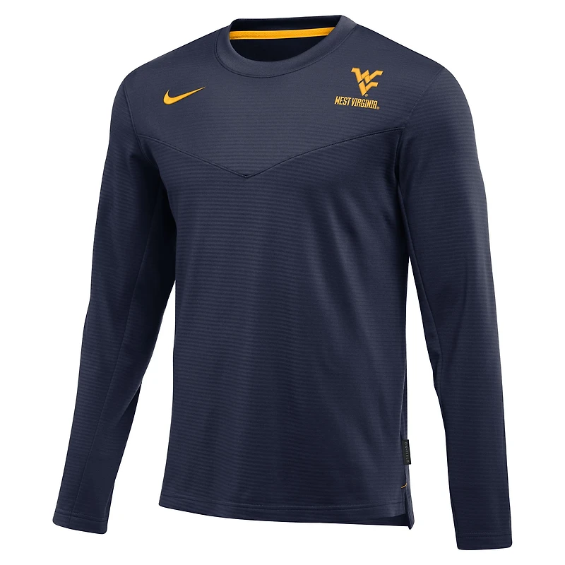 T-shirt à manches longues pour homme Nike West Virginia Mountaineers 2022 Game Day Sideline Performance - Bleu marine