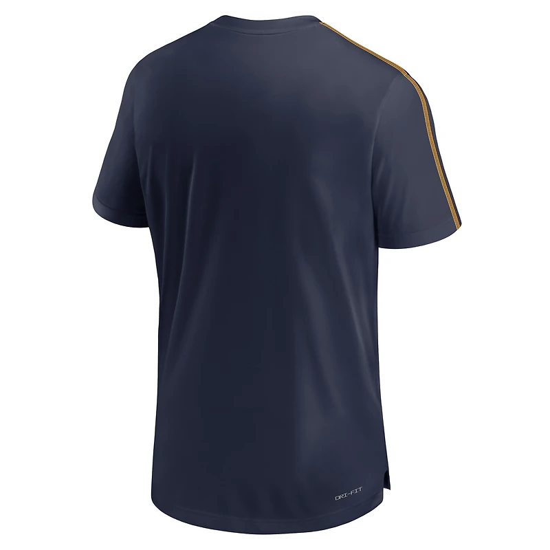 Haut Nike bleu marine West Virginia Mountaineers 2024 Sideline Coach Performance pour homme