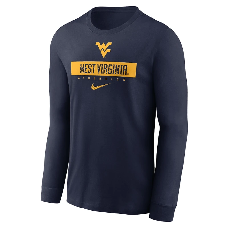 Men's Nike Navy West Virginia Mountaineers 2024 Sideline Legend Performance Long Sleeve T-Shirt