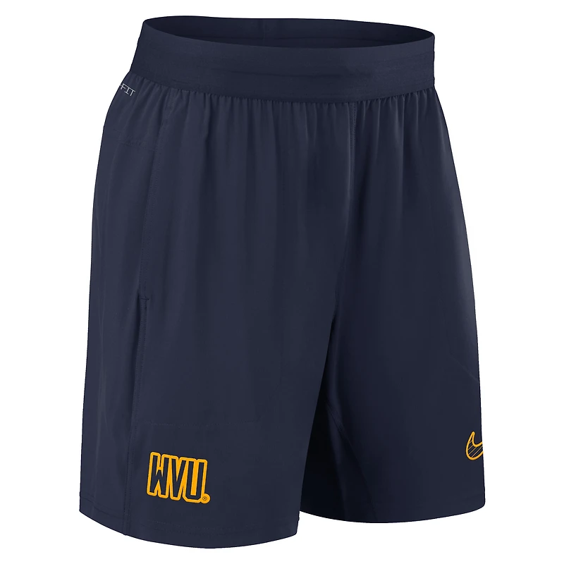 Short Nike pour homme, bleu marine, West Virginia Mountaineers 2024 Sideline Performance
