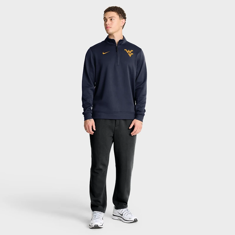 Men's Nike Navy West Virginia Mountaineers 2025 Coaches Premium Dri-FIT Half-Zip Pullover