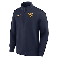 Pull Nike bleu marine West Virginia Mountaineers 2025 Coaches Premium Dri-FIT à demi-zip pour homme
