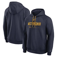 Men's Nike Navy West Virginia Mountaineers 2025 Courtside Basketball Practice Raglan Dri-FIT Hoodie