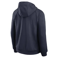 Men's Nike Navy West Virginia Mountaineers 2025 Courtside Basketball Practice Raglan Dri-FIT Hoodie