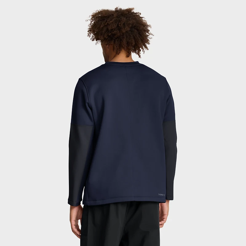 T-shirt Nike bleu marine West Virginia Mountaineers 2025 Sideline Coach Therma-FIT à manches longues pour homme