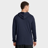 T-shirt à capuche et manches longues Nike bleu marine West Virginia Mountaineers 2025 Sideline Dri-FIT pour homme
