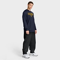 T-shirt à capuche et manches longues Nike bleu marine West Virginia Mountaineers 2025 Sideline Dri-FIT pour homme