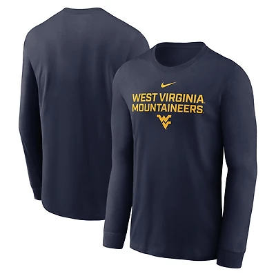 Men's Nike Navy West Virginia Mountaineers 2025 Sideline Dri-FIT Long Sleeve T-Shirt