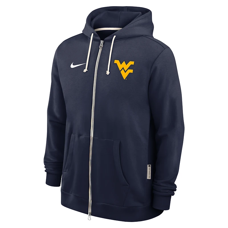 Men's Nike Navy West Virginia Mountaineers 2025 Sideline Standard Issue Dri-FIT Full-Zip Hoodie