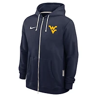 Men's Nike Navy West Virginia Mountaineers 2025 Sideline Standard Issue Dri-FIT Full-Zip Hoodie