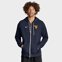 Sweat à capuche Nike bleu marine West Virginia Mountaineers 2025 Sideline Standard Issue Dri-FIT entièrement zippé pour homme