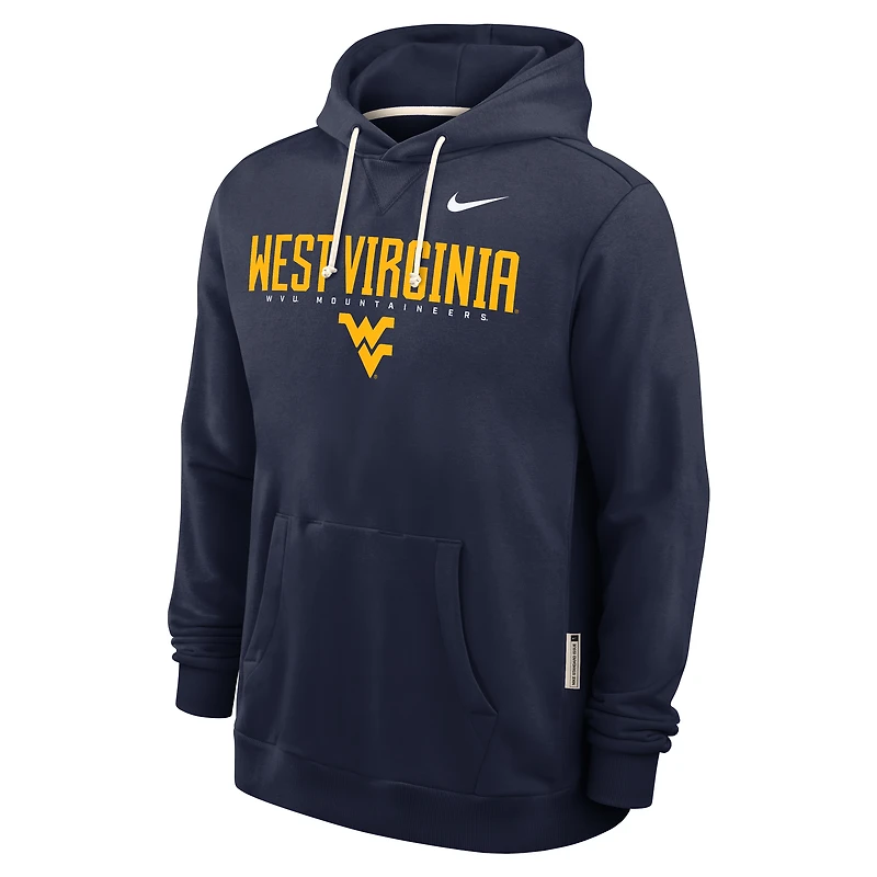 Sweat à capuche Nike Dri-FIT bleu marine des West Virginia Mountaineers 2025 pour homme