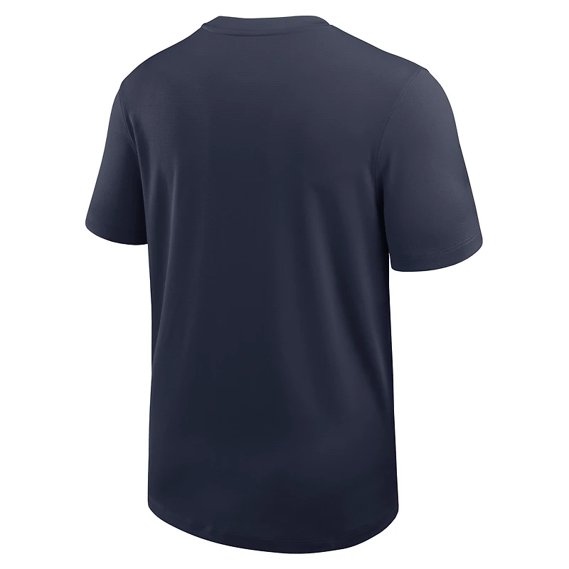 Maillot d'entraîneur Nike Dri-FIT bleu marine des West Virginia Mountaineers 2025 pour homme