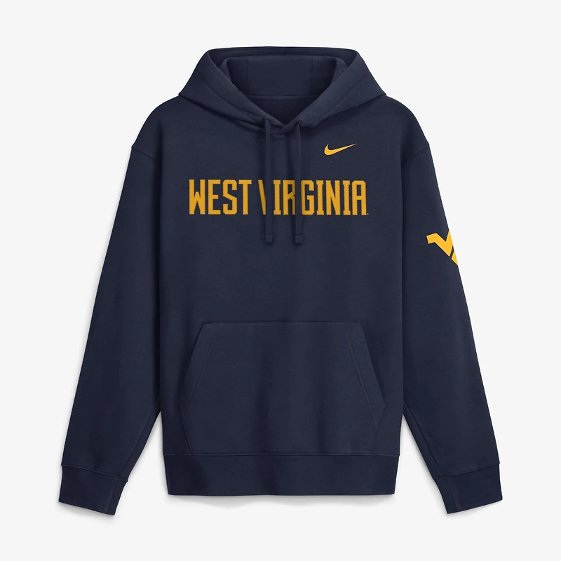 Men's Nike Navy West Virginia Mountaineers 2026 Sideline Club Fleece Hoodie