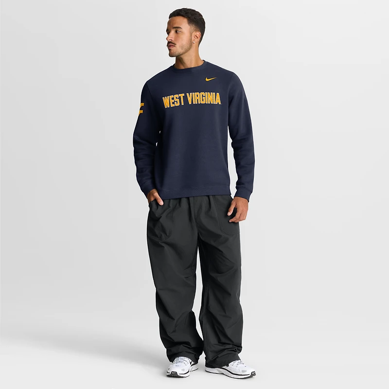Men's Nike Navy West Virginia Mountaineers 2026 Sideline Club Sweatshirt