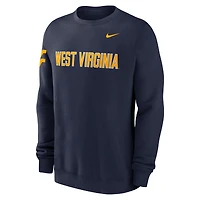 Men's Nike Navy West Virginia Mountaineers 2026 Sideline Club Sweatshirt