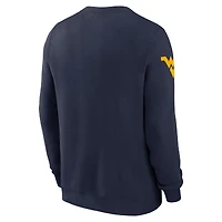Sweat-shirt Nike Sideline Club bleu marine pour homme, West Virginia Mountaineers 2026