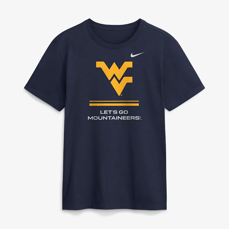 T-shirt Nike Dri-FIT bleu marine pour homme, West Virginia Mountaineers 2026 Sideline