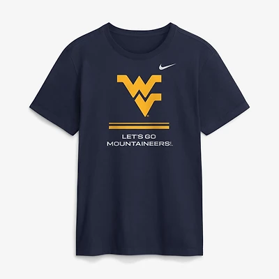 T-shirt Nike Dri-FIT bleu marine pour homme, West Virginia Mountaineers 2026 Sideline