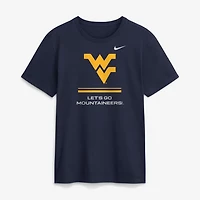 T-shirt Nike Dri-FIT bleu marine pour homme, West Virginia Mountaineers 2026 Sideline