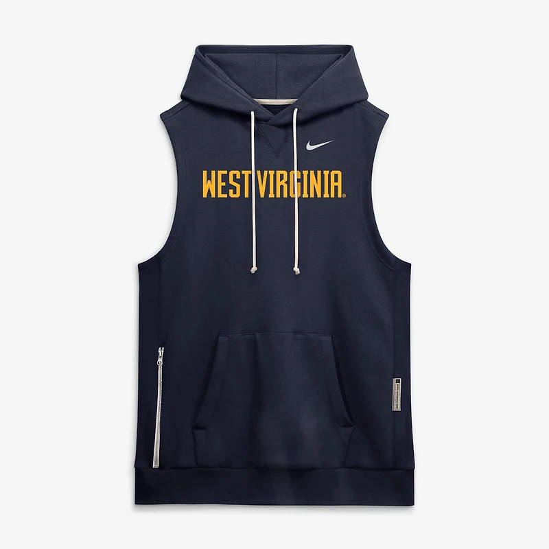Men's Nike Navy West Virginia Mountaineers 2026 Sideline Sleeveless Dri-FIT Hoodie