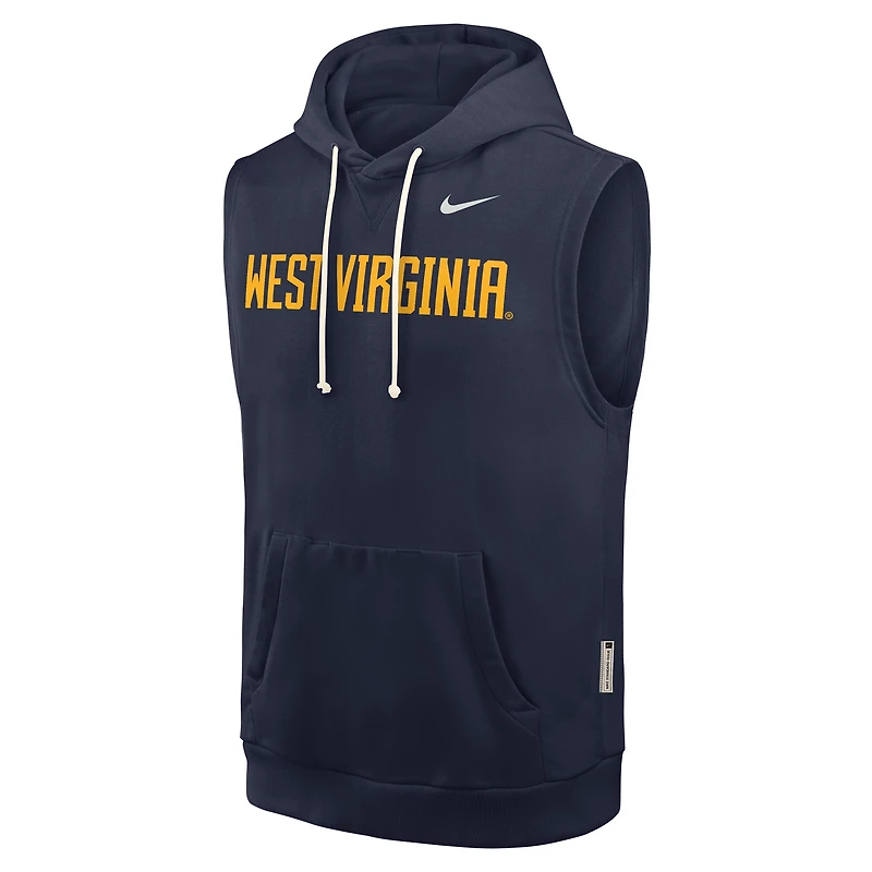 Men's Nike Navy West Virginia Mountaineers 2026 Sideline Sleeveless Dri-FIT Hoodie