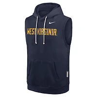 Men's Nike  Navy West Virginia Mountaineers 2026 Sideline Sleeveless Dri-FIT Hoodie