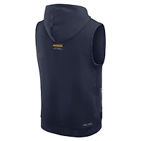 Sweat à capuche sans manches Nike Dri-FIT bleu marine West Virginia Mountaineers 2026 pour homme