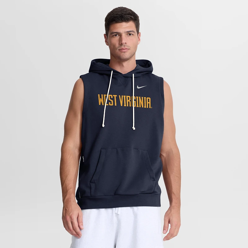 Sweat à capuche sans manches Nike Dri-FIT bleu marine West Virginia Mountaineers 2026 pour homme