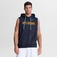 Sweat à capuche sans manches Nike Dri-FIT bleu marine West Virginia Mountaineers 2026 pour homme
