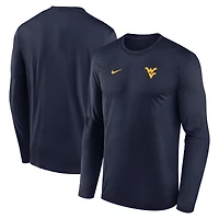 Men's Nike Navy West Virginia Mountaineers 2026 Sideline Small Logo Legend Dri-FIT Long Sleeve T-Shirt