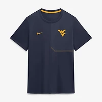 Maillot d'entraîneur Nike bleu marine West Virginia Mountaineers 2026 Sideline UV Dri-FIT pour homme