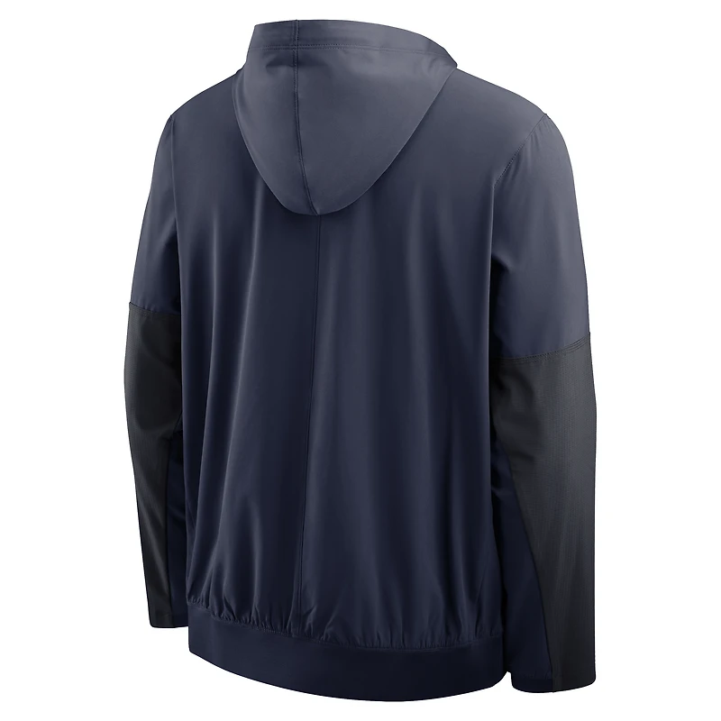 Veste à capuche Nike bleu marine West Virginia Mountaineers demi-zip pour homme