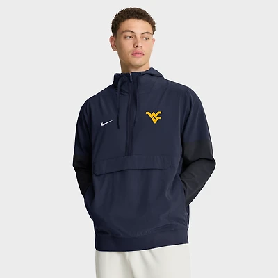 Veste à capuche Nike bleu marine West Virginia Mountaineers demi-zip pour homme