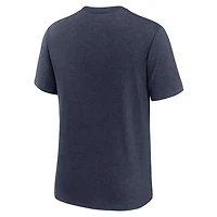 T-shirt Nike bleu marine West Virginia Mountaineers Arch Over Logo Tri-Blend pour homme