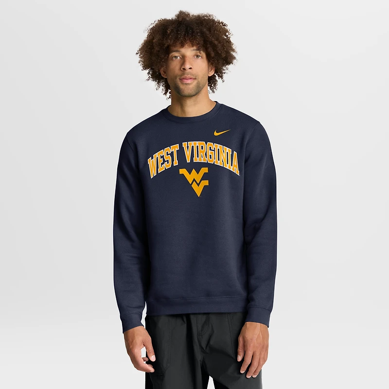 Sweat-shirt Nike bleu marine West Virginia Mountaineers Arch pour homme