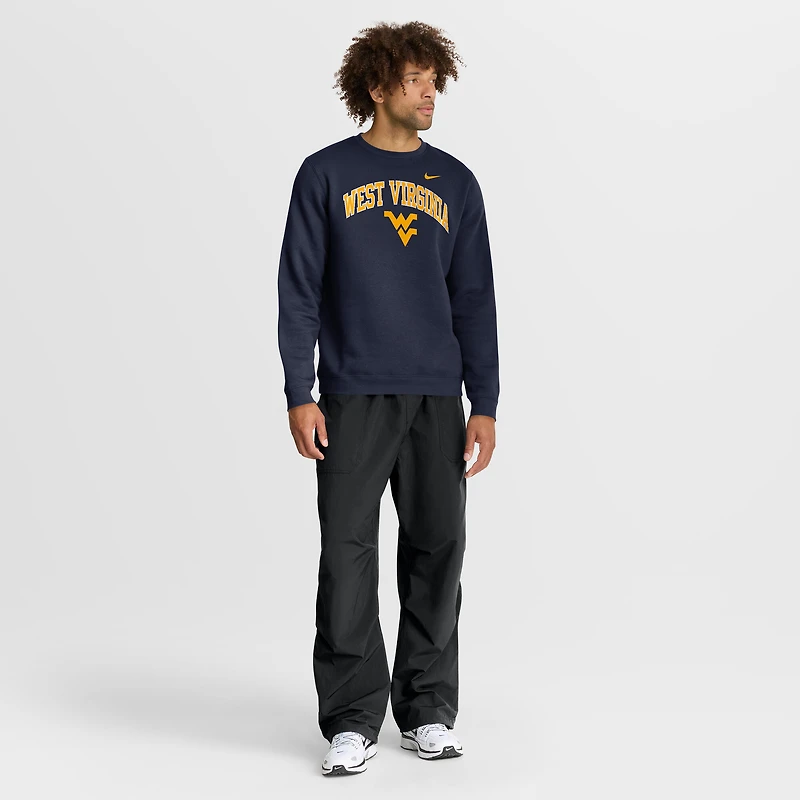 Sweat-shirt Nike bleu marine West Virginia Mountaineers Arch pour homme