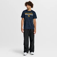 T-shirt Nike bleu marine West Virginia Mountaineers Campus Center Stack Velocity Performance pour homme
