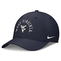 Casquette Nike Flex pour homme, bleu marine, West Virginia Mountaineers Campus Prep, logo Swooshflex Chained & Arched
