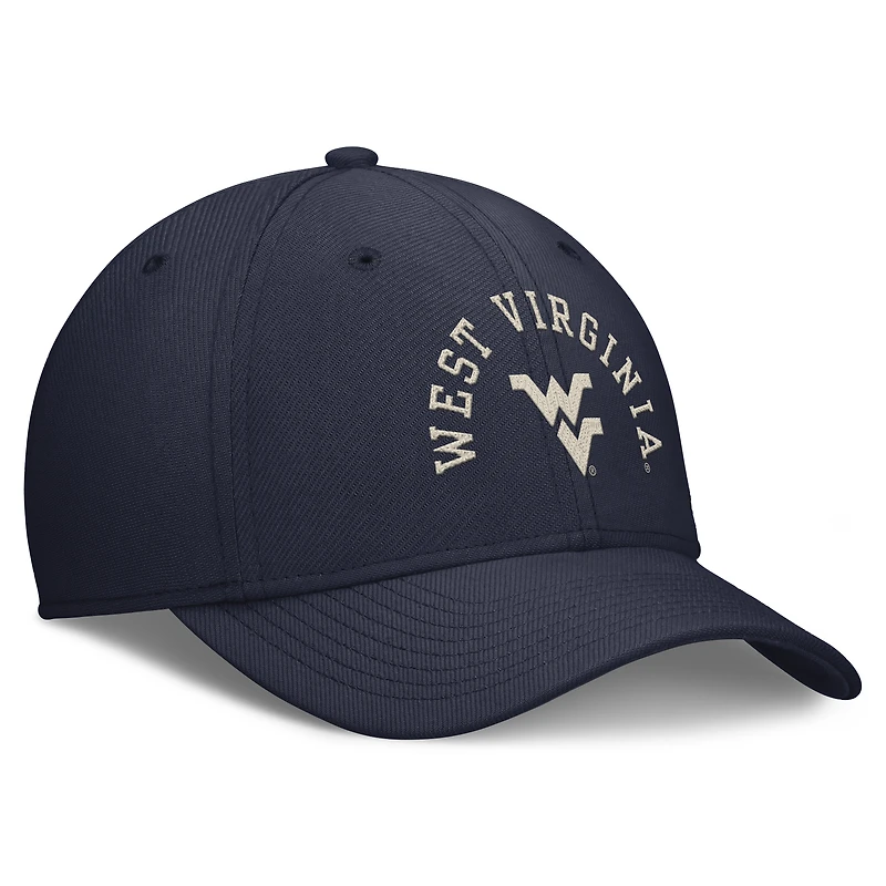 Men's Nike Navy West Virginia Mountaineers Campus Prep Chained & Arched Swooshflex Flex Hat