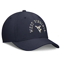 Men's Nike  Navy West Virginia Mountaineers Campus Prep Chained & Arched Swooshflex Flex Hat