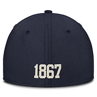 Casquette Nike Flex pour homme, bleu marine, West Virginia Mountaineers Campus Prep, logo Swooshflex Chained & Arched