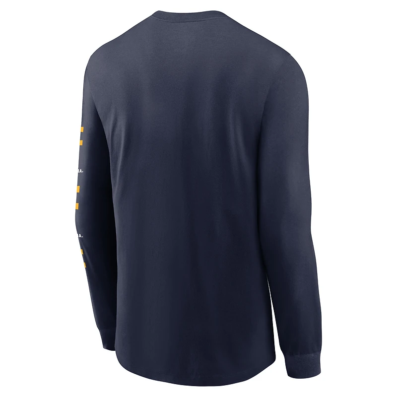 T-shirt à manches longues Nike bleu marine West Virginia Mountaineers Classic Location pour homme