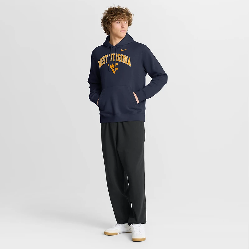 Sweat à capuche Nike bleu marine West Virginia Mountaineers Club Fleece Arch pour homme